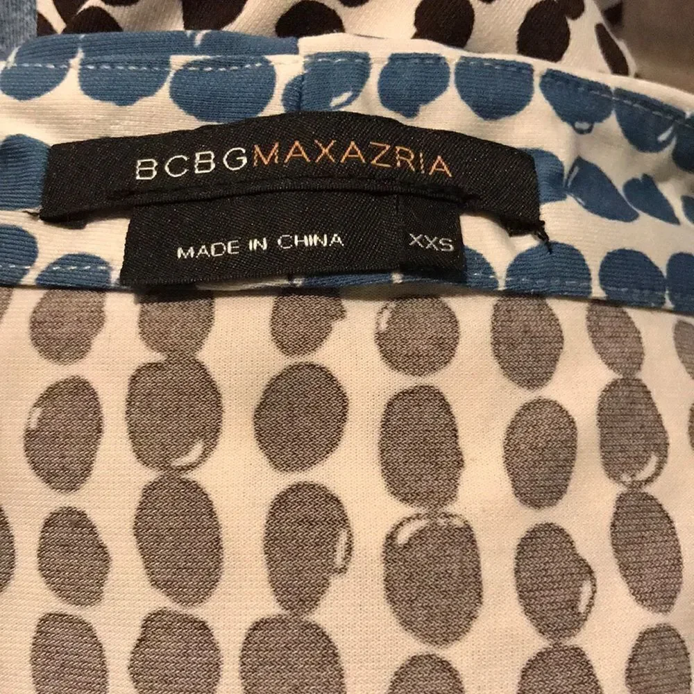 BCBGMAXAZRIA green/brown/blue print stretch dress - Picture 8 of 8